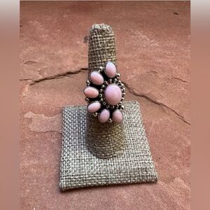 Nizhoni Traders Pink Conch Adjustable Crescent Ring